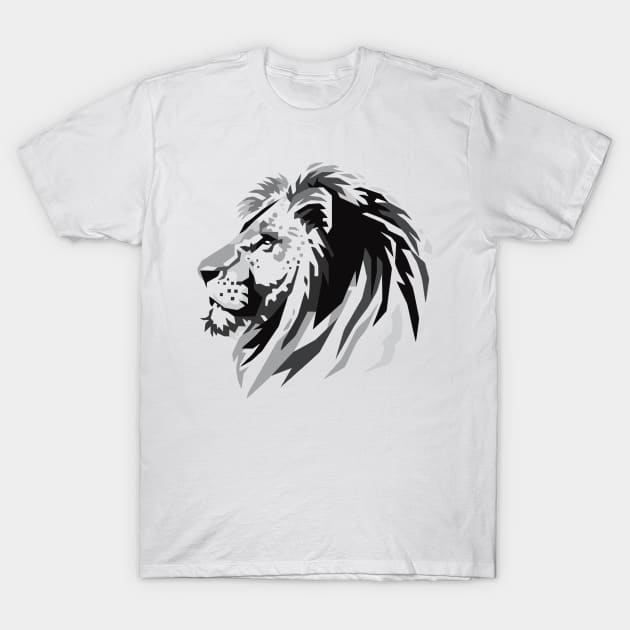 Lion Head greyscale T-shirt T-Shirt by Mulyadi Walet